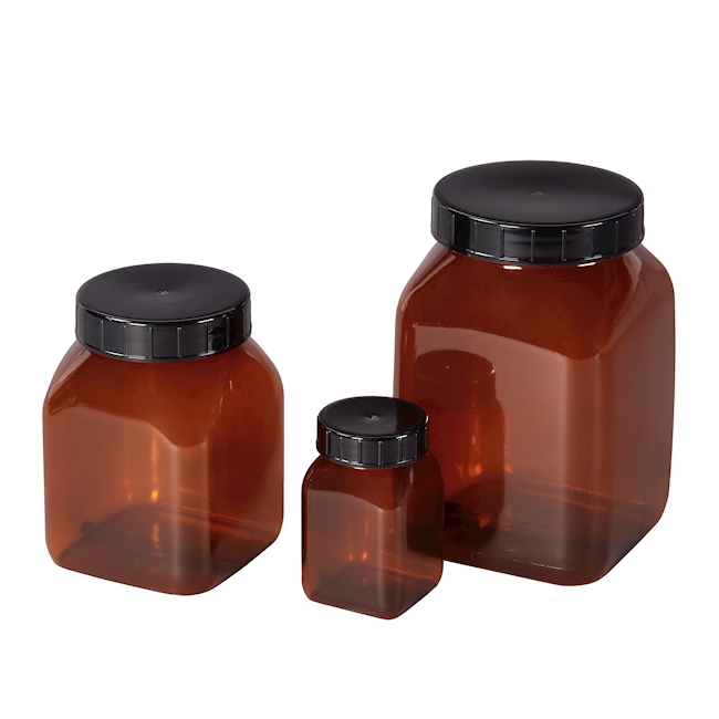 Weithals-Flasche PVC 50 ml braun